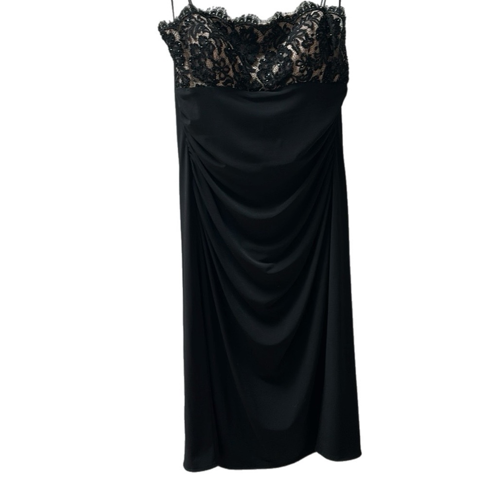 JS Boutique, Little black dress with lace and beads. Size 12